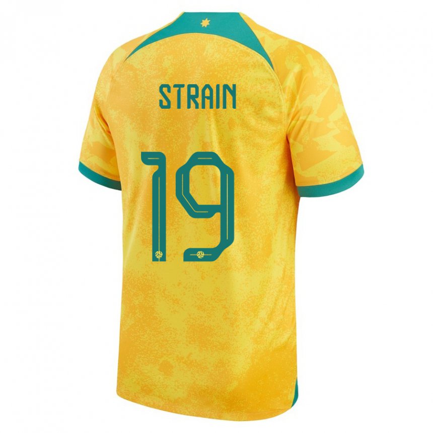 Dětské Australská Ryan Strain #19 Zlatý Domů Hráčské Dresy 22-24 Dres