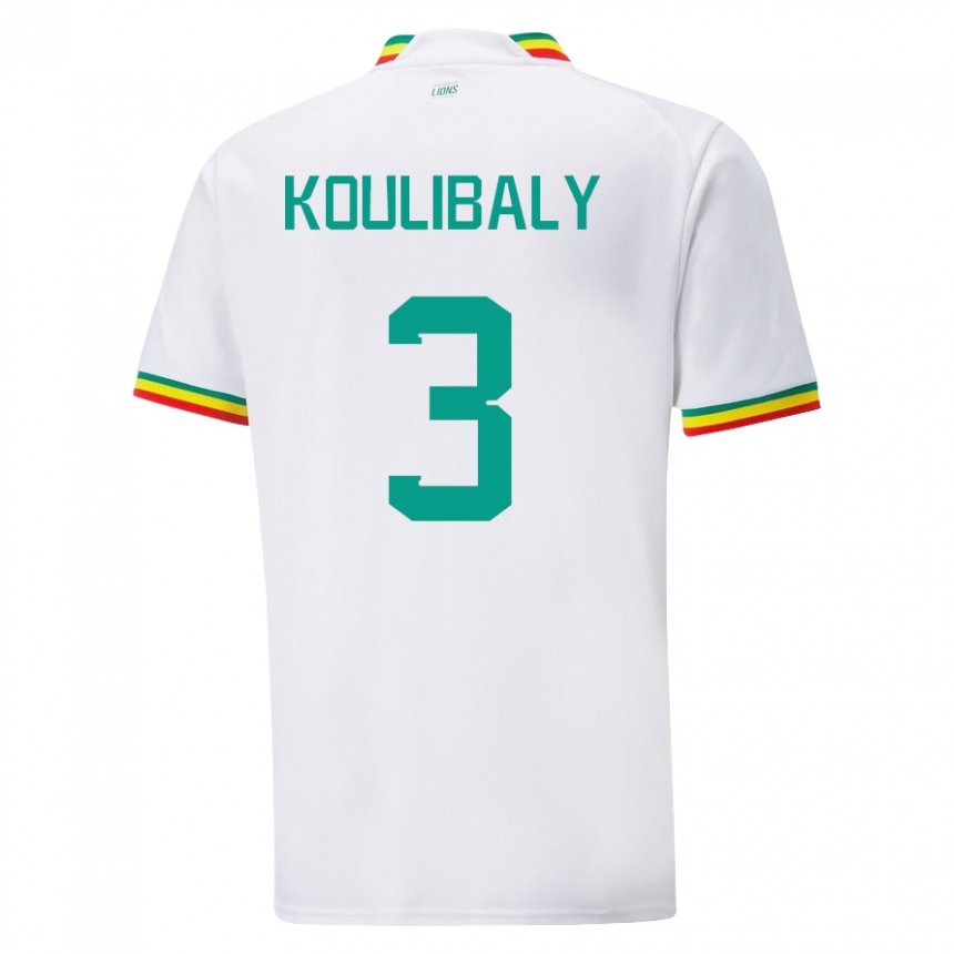 Dětské Senegalská Kalidou Koulibaly #3 Bílý Domů Hráčské Dresy 22-24 Dres