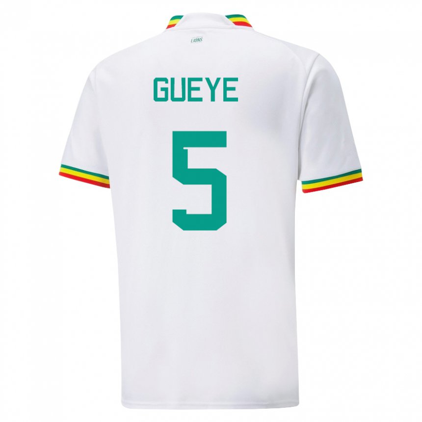 Dětské Senegalská Idrissa Gueye #5 Bílý Domů Hráčské Dresy 22-24 Dres