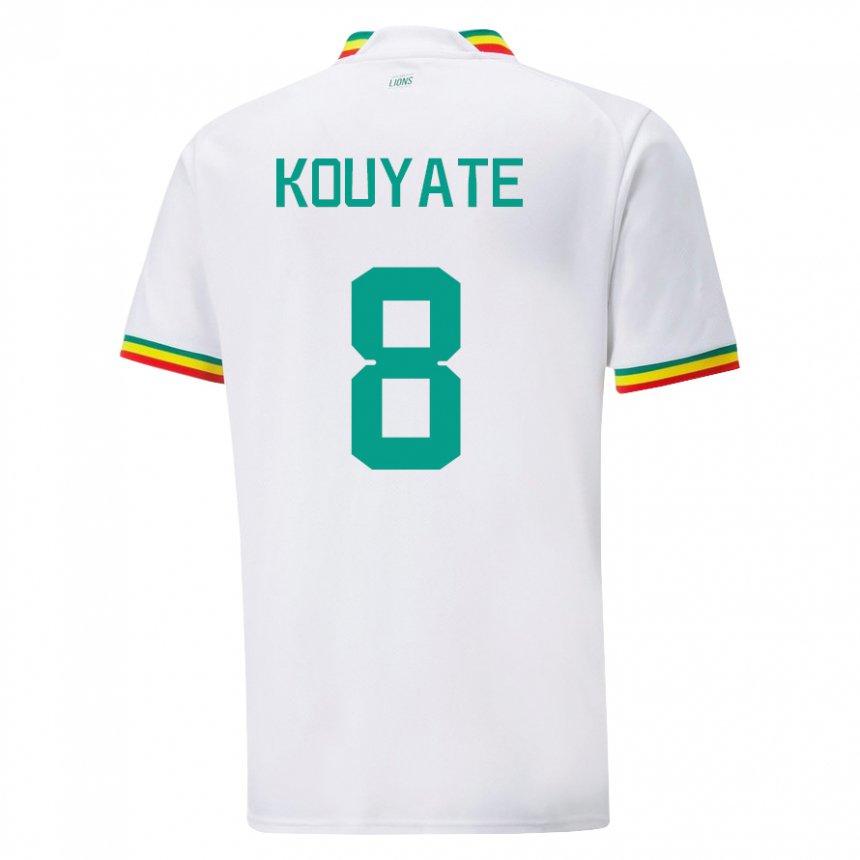 Dětské Senegalská Cheikhou Kouyate #8 Bílý Domů Hráčské Dresy 22-24 Dres