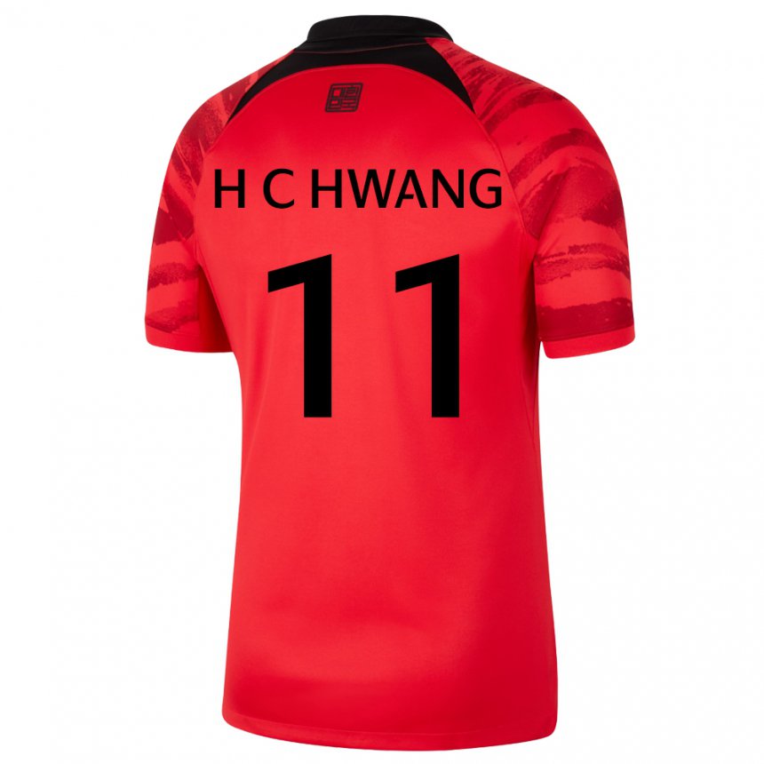 Dětské Jihokorejská Hee-chan Hwang #11 červená černá Domů Hráčské Dresy 22-24 Dres
