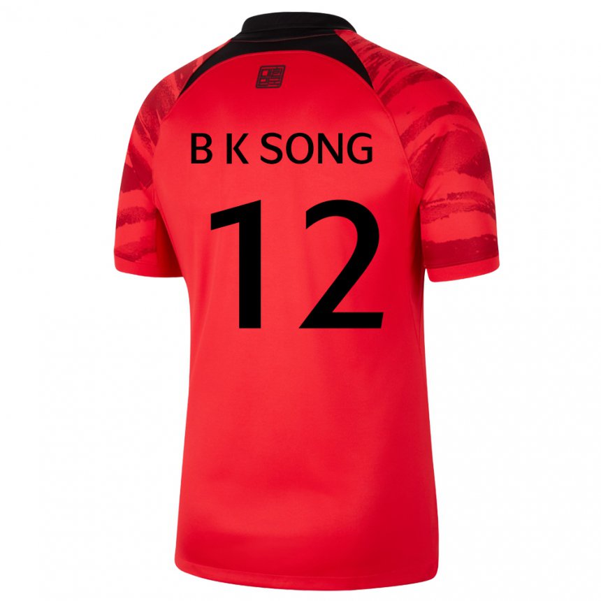 Dětské Jihokorejská Bum-keun Song #12 červená černá Domů Hráčské Dresy 22-24 Dres