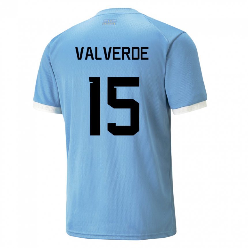 Dětské Uruguayská Federico Valverde #15 Modrý Domů Hráčské Dresy 22-24 Dres
