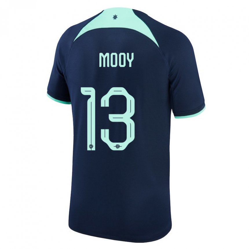 Dětské Australská Aaron Mooy #13 Tmavě Modrá Daleko Hráčské Dresy 22-24 Dres