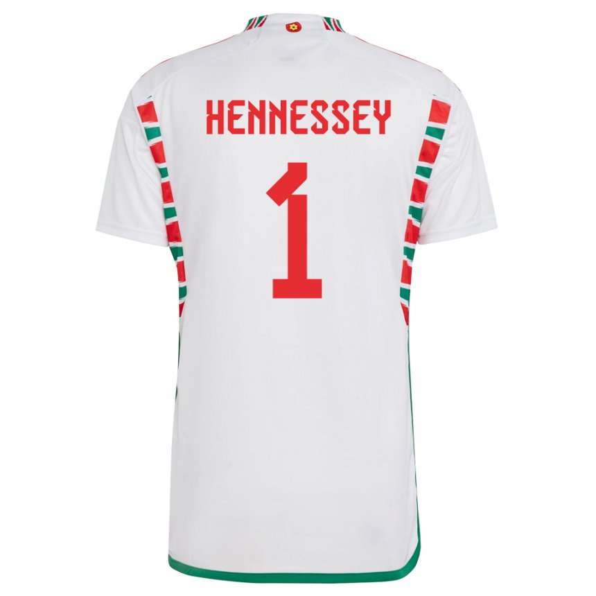 Dětské Velšská Wayne Hennessey #1 Bílý Daleko Hráčské Dresy 22-24 Dres