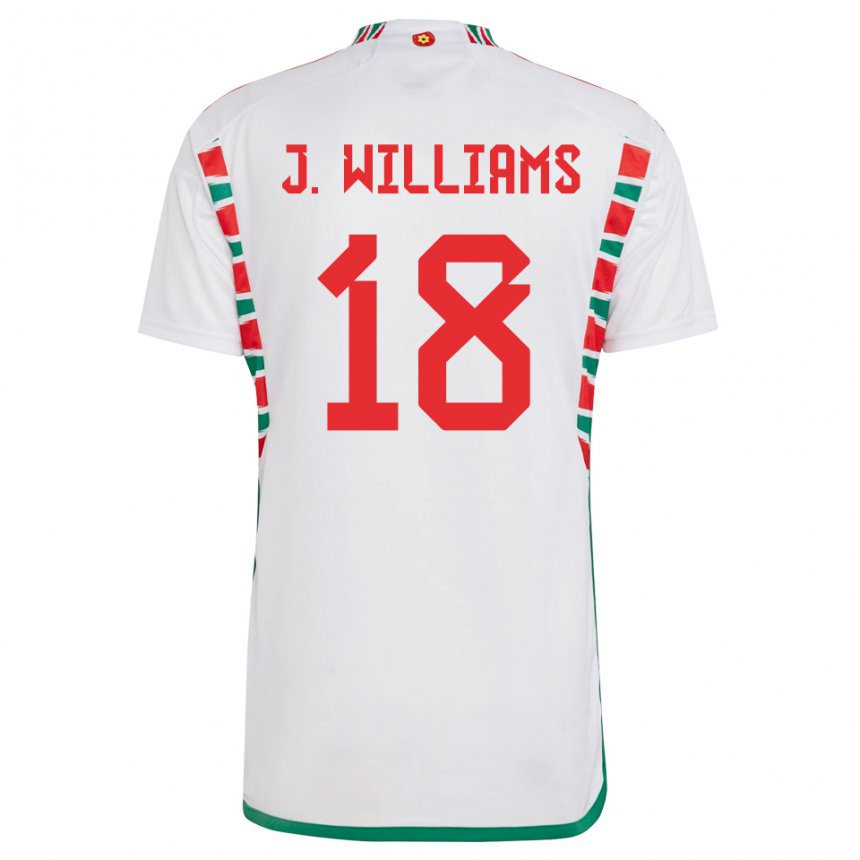 Dětské Velšská Jonathan Williams #18 Bílý Daleko Hráčské Dresy 22-24 Dres