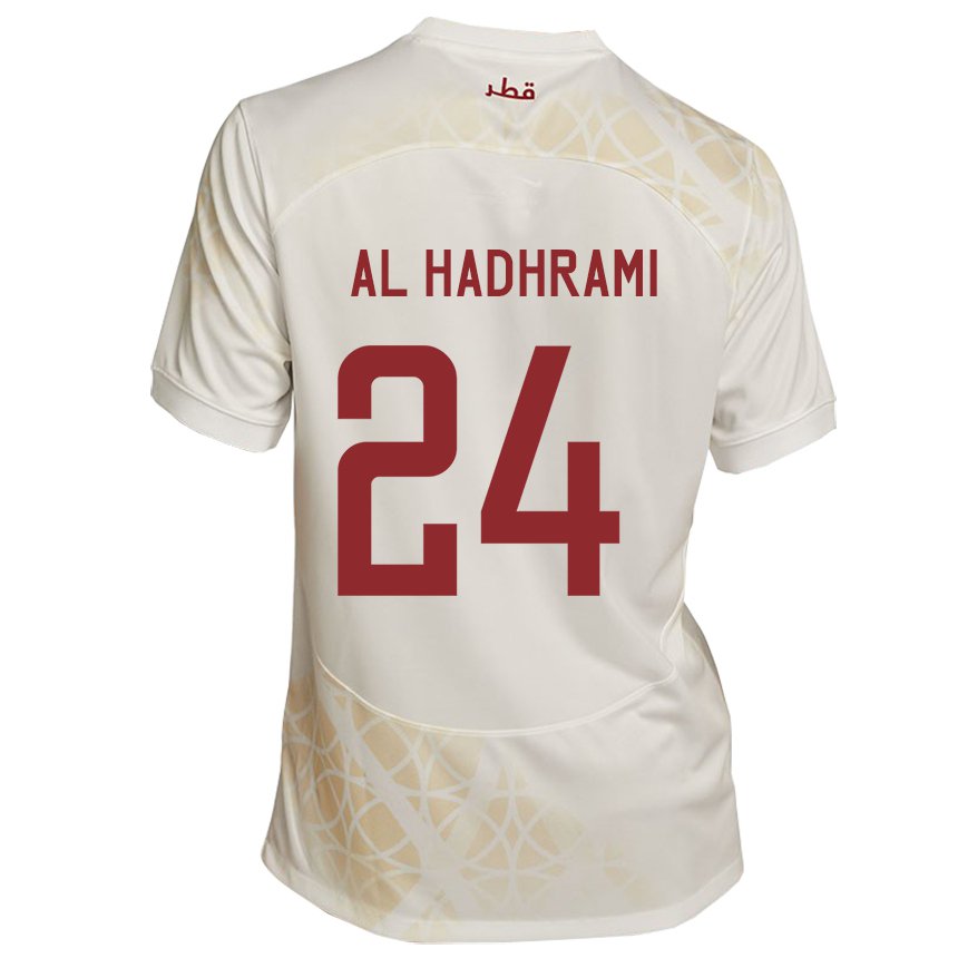 Dětské Katarská Naif Abdulraheem Al Hadhrami #24 Zlato Béžová Daleko Hráčské Dresy 22-24 Dres