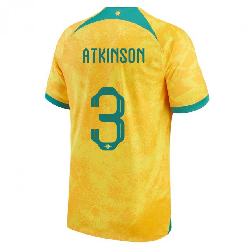 Pánské Australská Nathaniel Atkinson #3 Zlatý Domů Hráčské Dresy 22-24 Dres