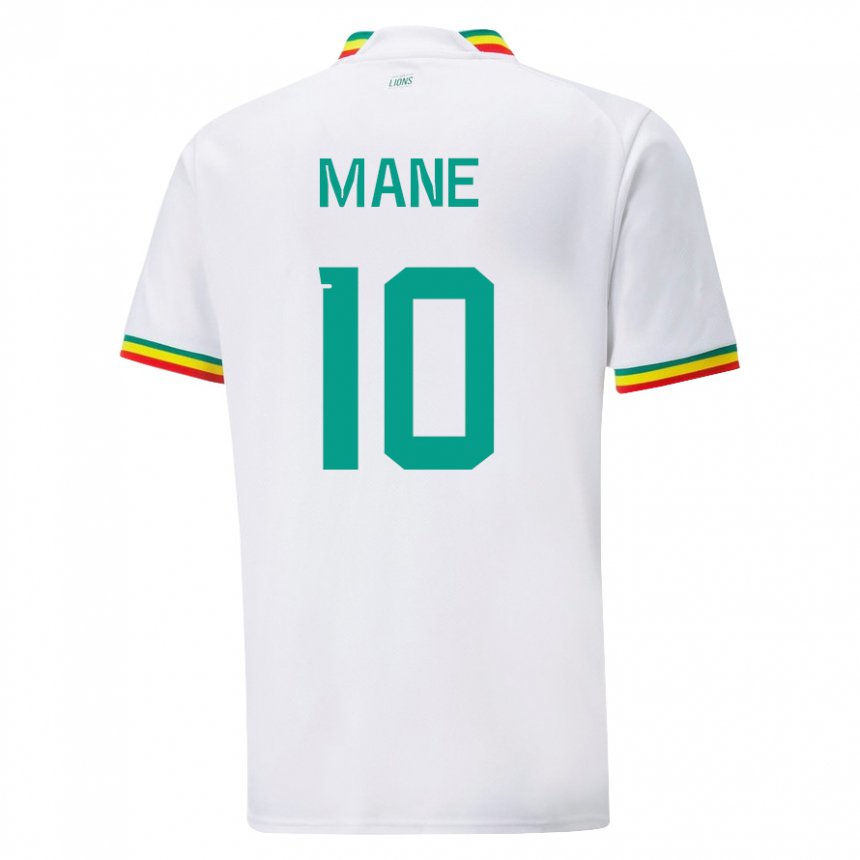 Pánské Senegalská Sadio Mane #10 Bílý Domů Hráčské Dresy 22-24 Dres