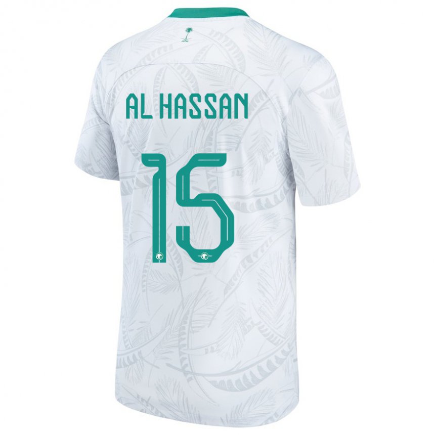 Pánské Saúdskoarabská Ali Al Hassan #15 Bílý Domů Hráčské Dresy 22-24 Dres