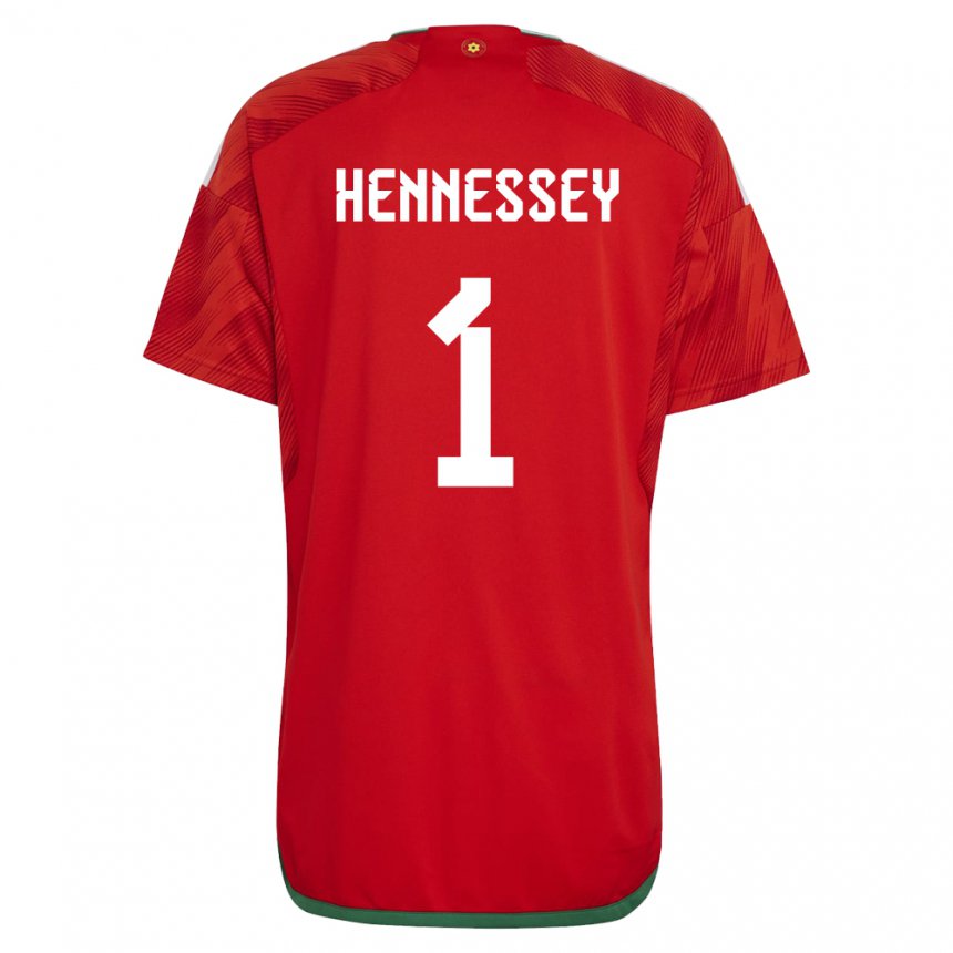 Pánské Velšská Wayne Hennessey #1 Červené Domů Hráčské Dresy 22-24 Dres