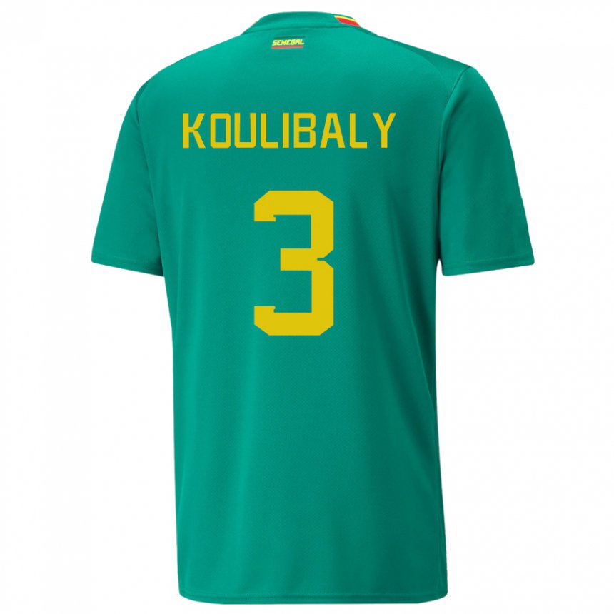 Pánské Senegalská Kalidou Koulibaly #3 Zelená Daleko Hráčské Dresy 22-24 Dres