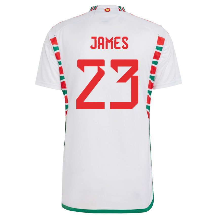 Pánské Velšská Jordan James #23 Bílý Daleko Hráčské Dresy 22-24 Dres