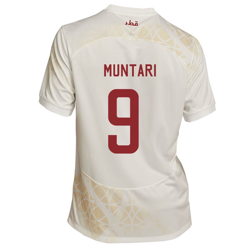 Pánské Katarská Mohammed Muntari #9 Zlato Béžová Daleko Hráčské Dresy 22-24 Dres