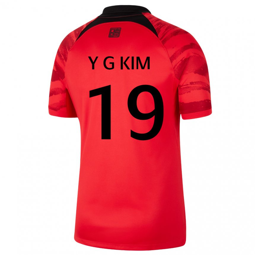 Dámské Jihokorejská Young-gwon Kim #19 červená černá Domů Hráčské Dresy 22-24 Dres