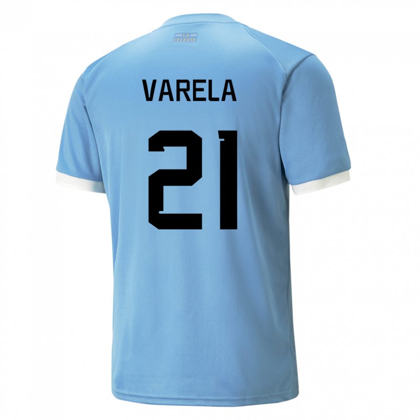 Dámské Uruguayská Gullermo Varela #21 Modrý Domů Hráčské Dresy 22-24 Dres
