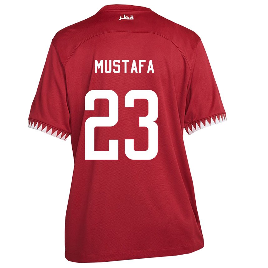 Dámské Katarská Mustafa Mashaal #23 Kaštanová Domů Hráčské Dresy 22-24 Dres