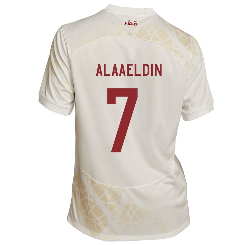 Dámské Katarská Ahmed Alaaeldin #7 Zlato Béžová Daleko Hráčské Dresy 22-24 Dres