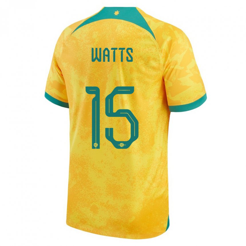 Dětské Australská Caleb Watts #15 Zlatý Domů Hráčské Dresy 22-24 Dres