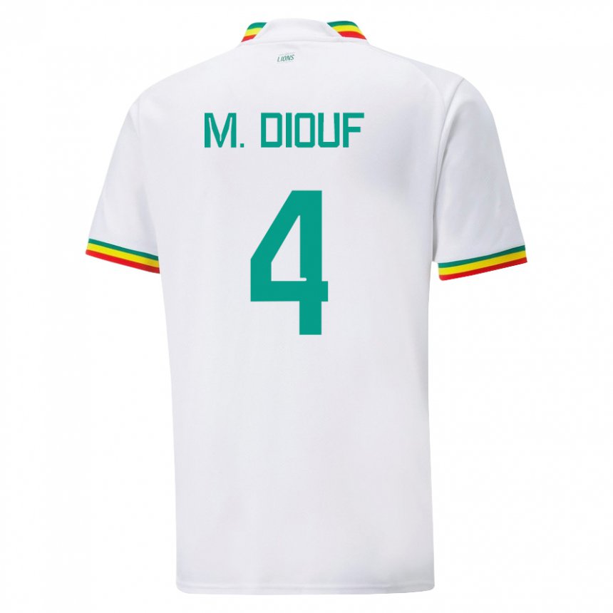 Dětské Senegalská Mame Diarra Diouf #4 Bílý Domů Hráčské Dresy 22-24 Dres