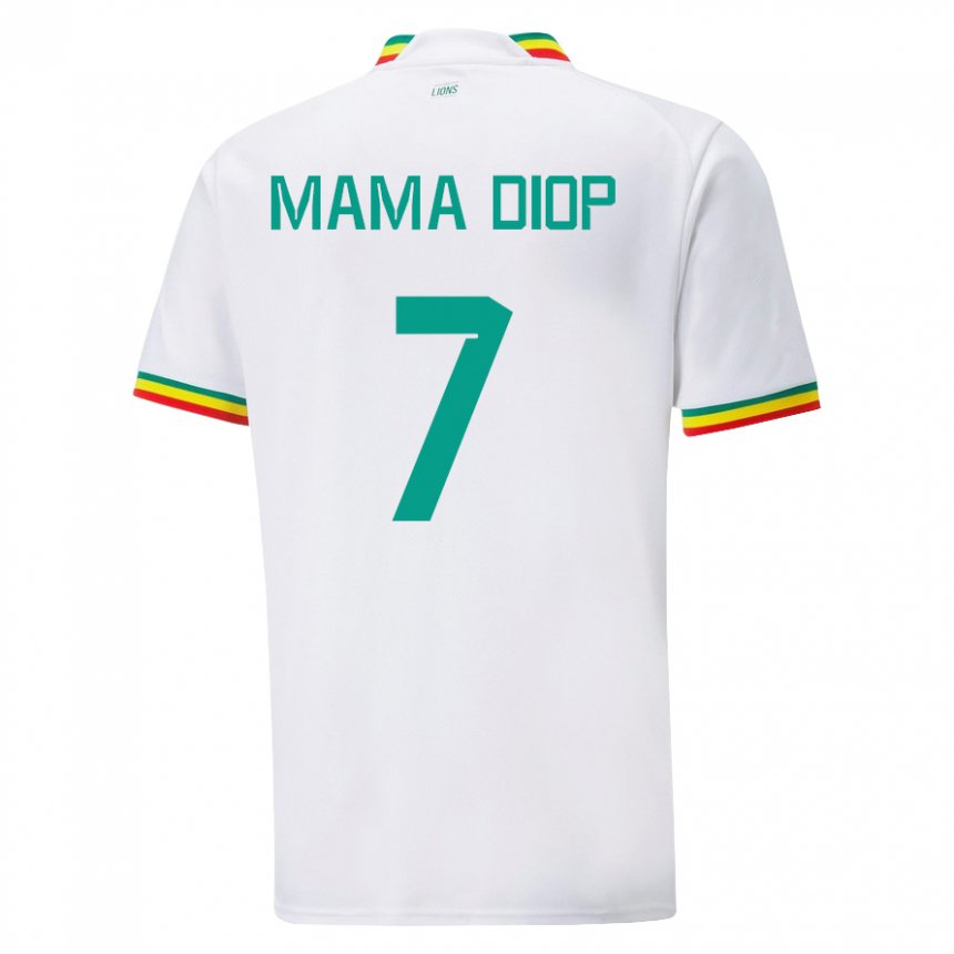 Dětské Senegalská Mama Diop #7 Bílý Domů Hráčské Dresy 22-24 Dres