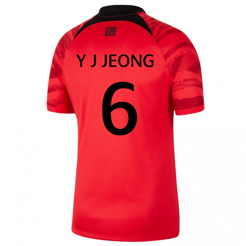 Dětské Jihokorejská Jeong Yu Jin #6 červená černá Domů Hráčské Dresy 22-24 Dres