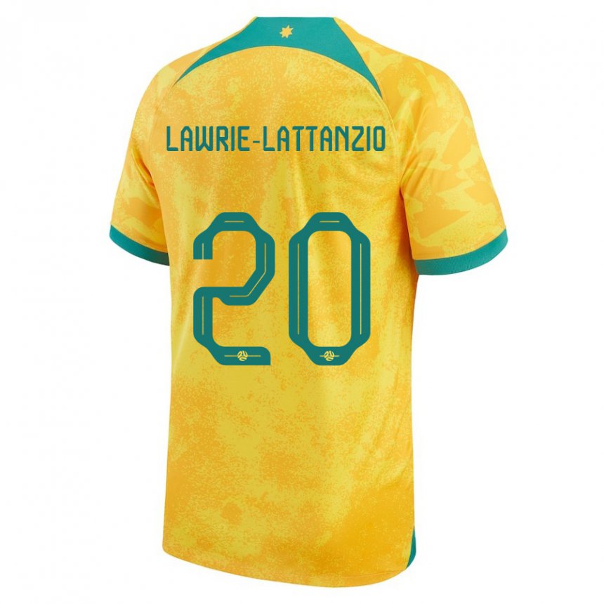 Dětské Australská Luis Lawrie Lattanzio #20 Zlatý Domů Hráčské Dresy 22-24 Dres