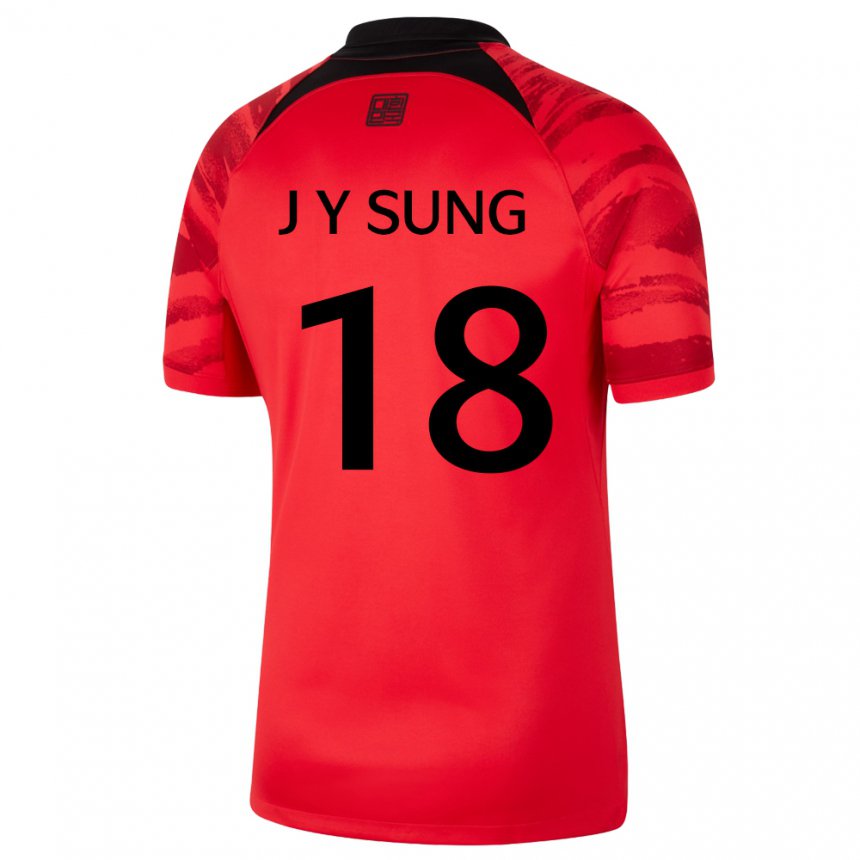 Dětské Jihokorejská Sung Jin Young #18 červená černá Domů Hráčské Dresy 22-24 Dres