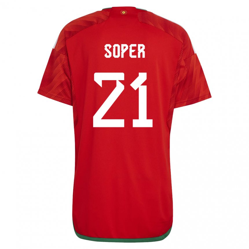 Dětské Velšská Poppy Soper #21 Červené Domů Hráčské Dresy 22-24 Dres