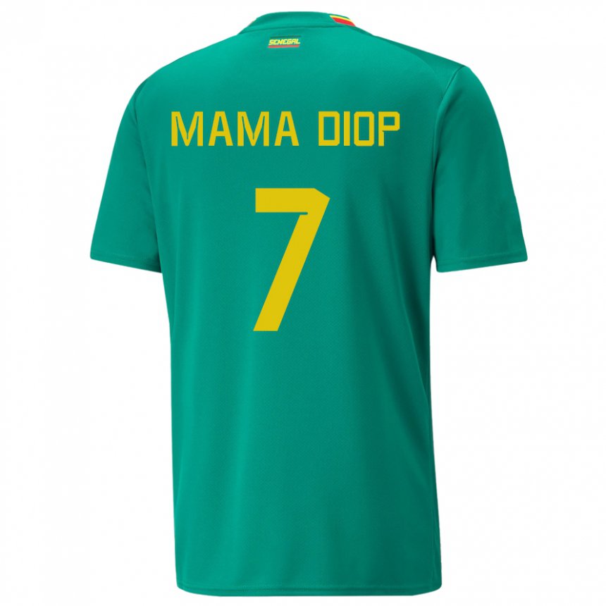 Dětské Senegalská Mama Diop #7 Zelená Daleko Hráčské Dresy 22-24 Dres