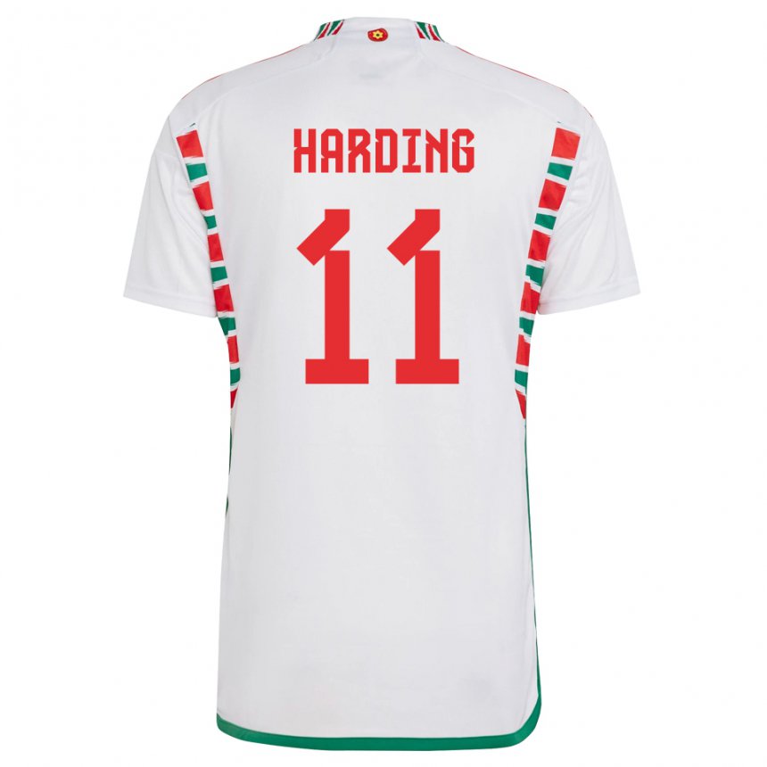 Dětské Velšská Natasha Harding #11 Bílý Daleko Hráčské Dresy 22-24 Dres