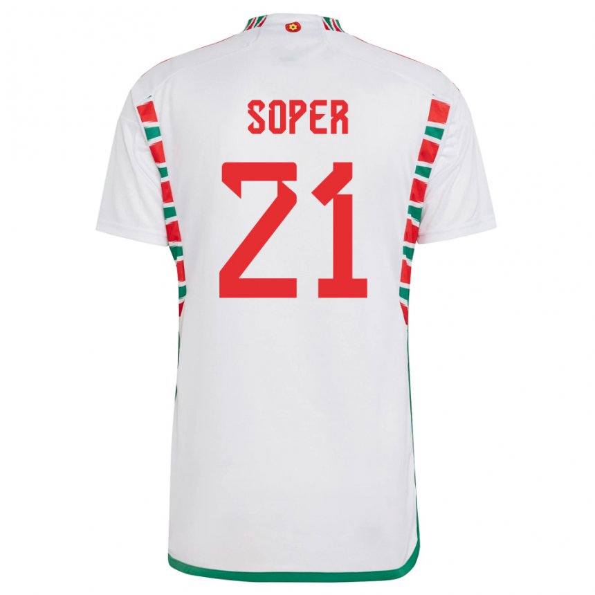 Dětské Velšská Poppy Soper #21 Bílý Daleko Hráčské Dresy 22-24 Dres