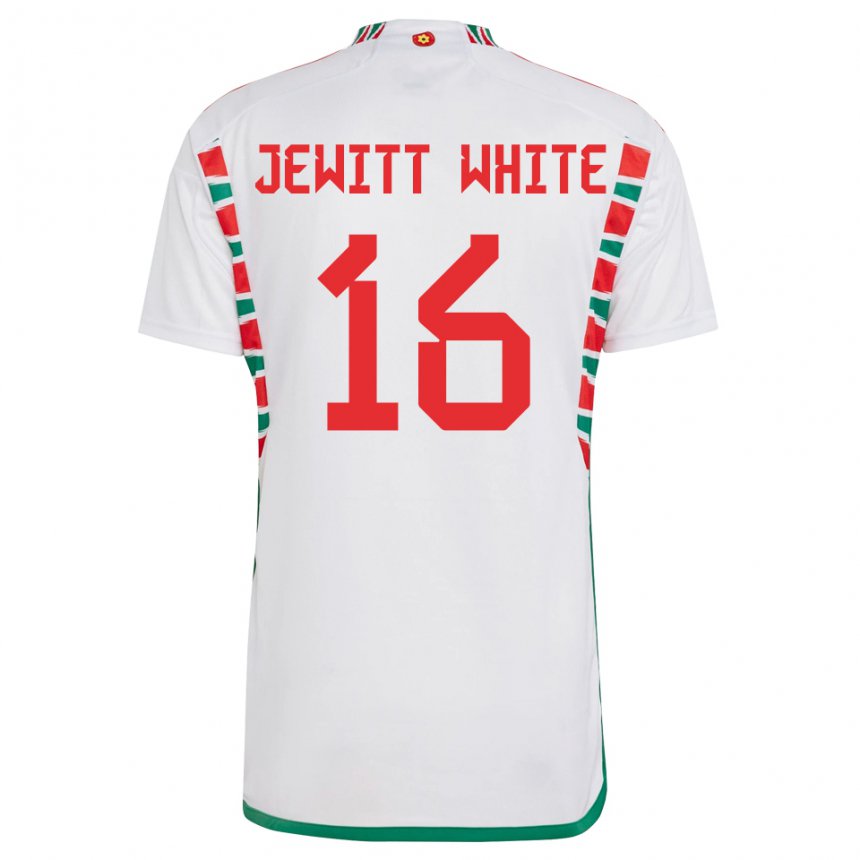 Dětské Velšská Harry Jewitt White #16 Bílý Daleko Hráčské Dresy 22-24 Dres