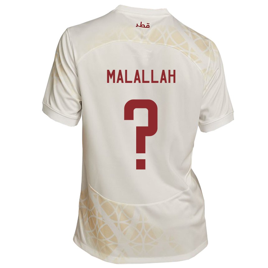 Dětské Katarská Ali Malallah #0 Zlato Béžová Daleko Hráčské Dresy 22-24 Dres
