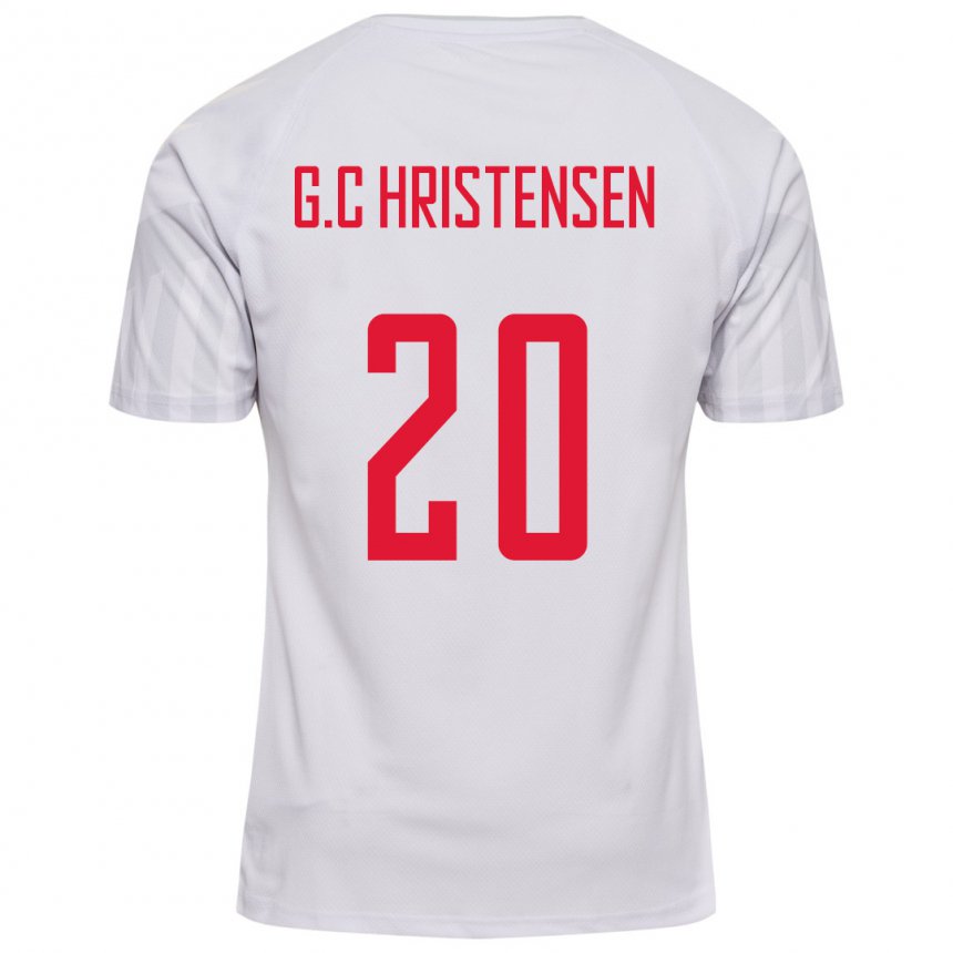 Dětské Dánská Gustav Christensen #20 Bílý Daleko Hráčské Dresy 22-24 Dres
