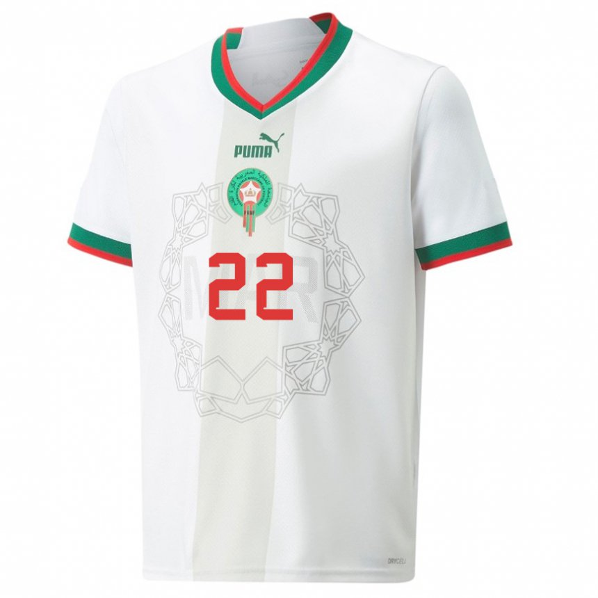 Dětské Marocká Hind Hesnaoui #22 Bílý Daleko Hráčské Dresy 22-24 Dres