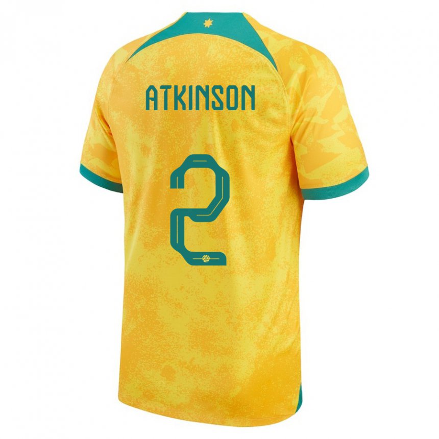 Pánské Australská Nathaniel Atkinson #2 Zlatý Domů Hráčské Dresy 22-24 Dres