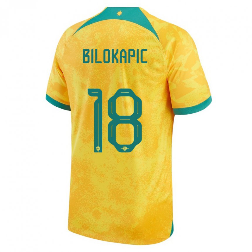 Pánské Australská Nicholas Bilokapic #18 Zlatý Domů Hráčské Dresy 22-24 Dres