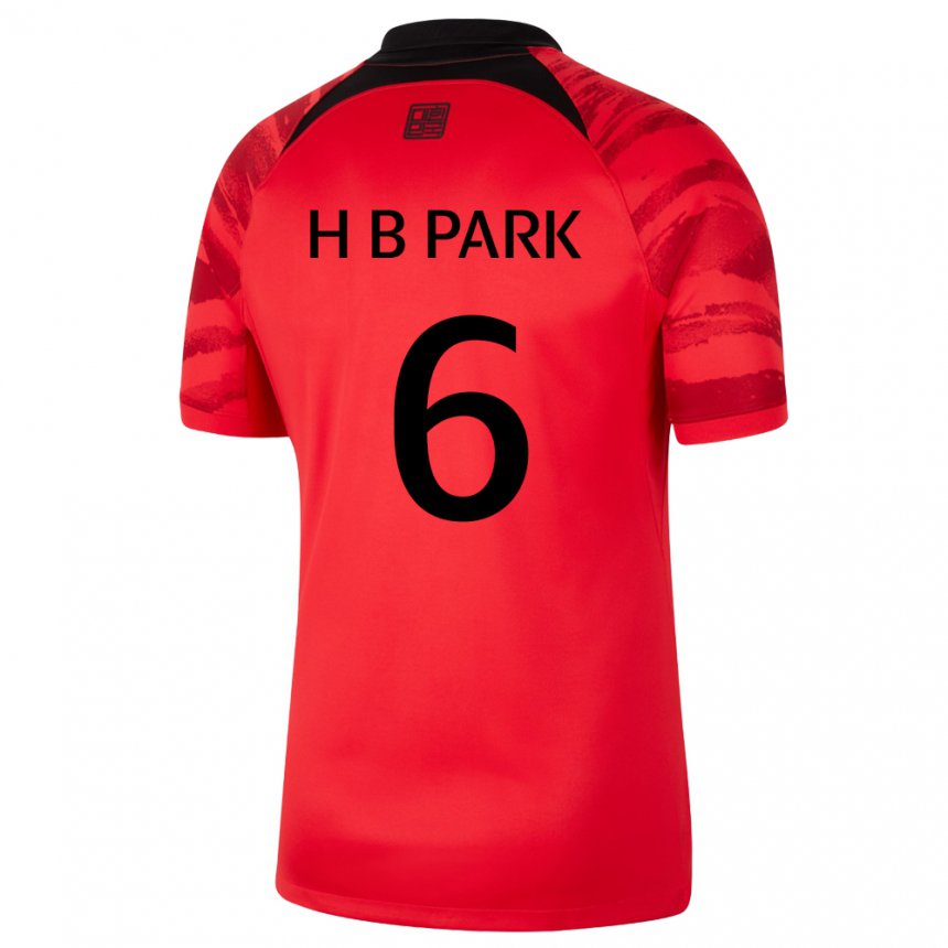 Pánské Jihokorejská Park Hyeon Bin #6 červená černá Domů Hráčské Dresy 22-24 Dres