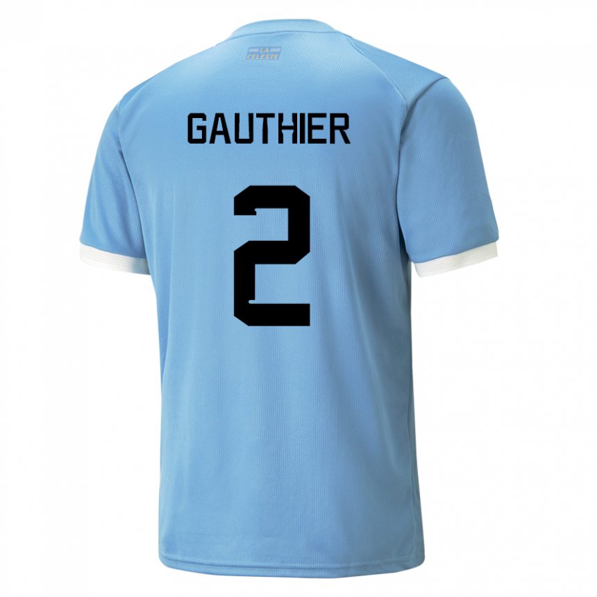 Pánské Uruguayská Valentin Gauthier #2 Modrý Domů Hráčské Dresy 22-24 Dres