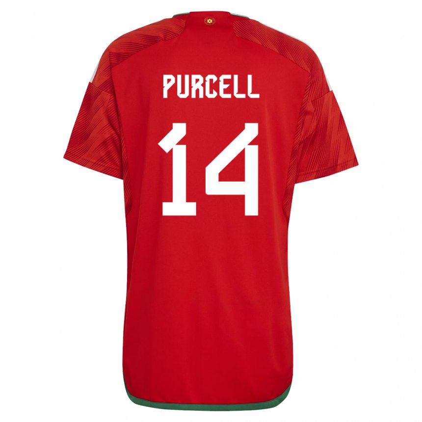 Pánské Velšská Benjamin Purcell #14 Červené Domů Hráčské Dresy 22-24 Dres