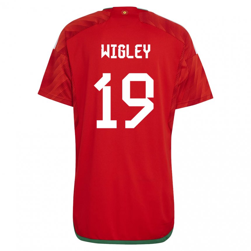 Pánské Velšská Morgan Wigley #19 Červené Domů Hráčské Dresy 22-24 Dres