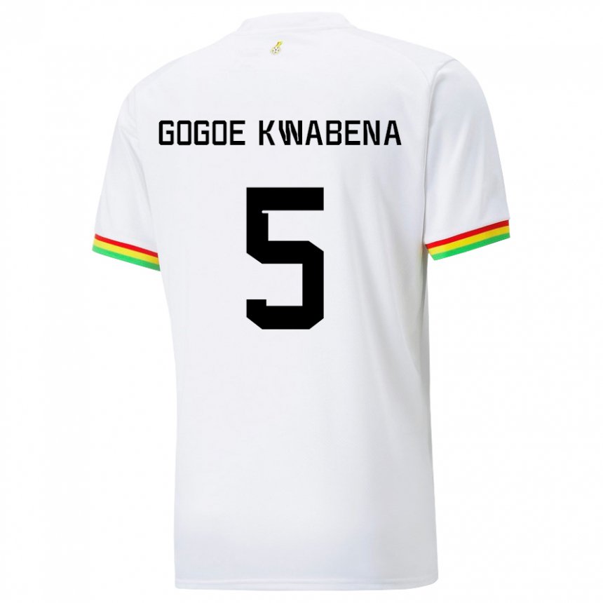 Pánské Ghanská Boahen Gogoe Kwabena #5 Bílý Domů Hráčské Dresy 22-24 Dres