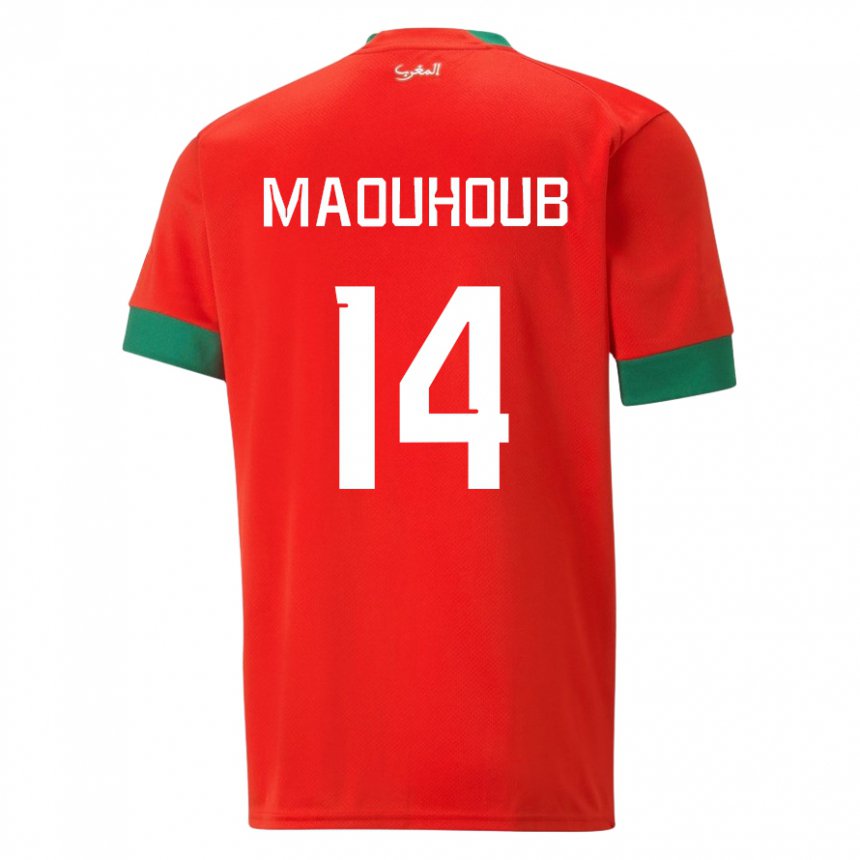 Pánské Marocká El Mehdi Maouhoub #14 Červené Domů Hráčské Dresy 22-24 Dres