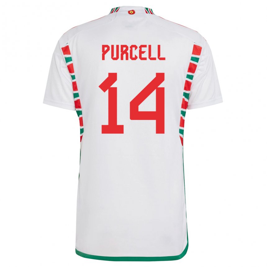 Pánské Velšská Benjamin Purcell #14 Bílý Daleko Hráčské Dresy 22-24 Dres