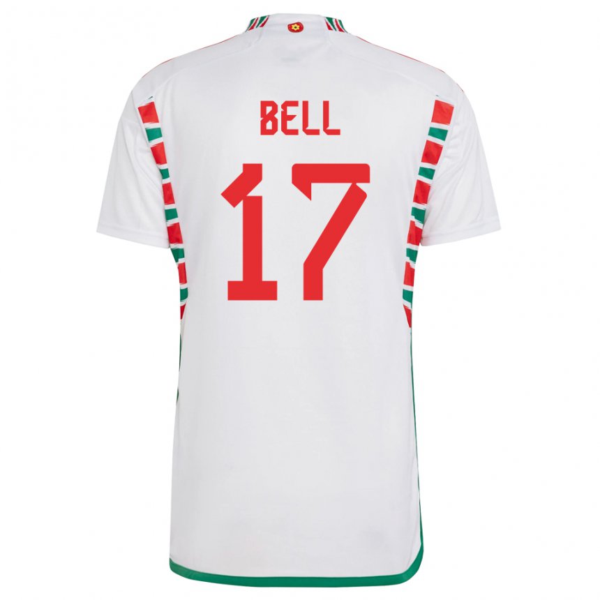 Pánské Velšská Zac Bell #17 Bílý Daleko Hráčské Dresy 22-24 Dres