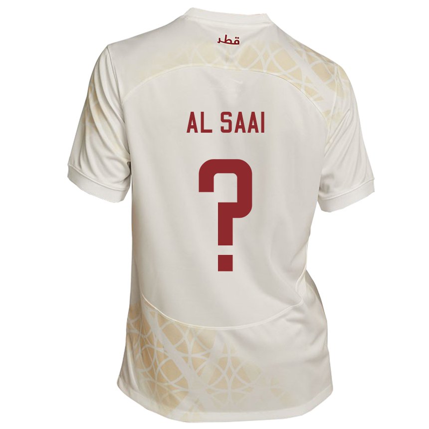 Pánské Katarská Abdallah Al Saai #0 Zlato Béžová Daleko Hráčské Dresy 22-24 Dres
