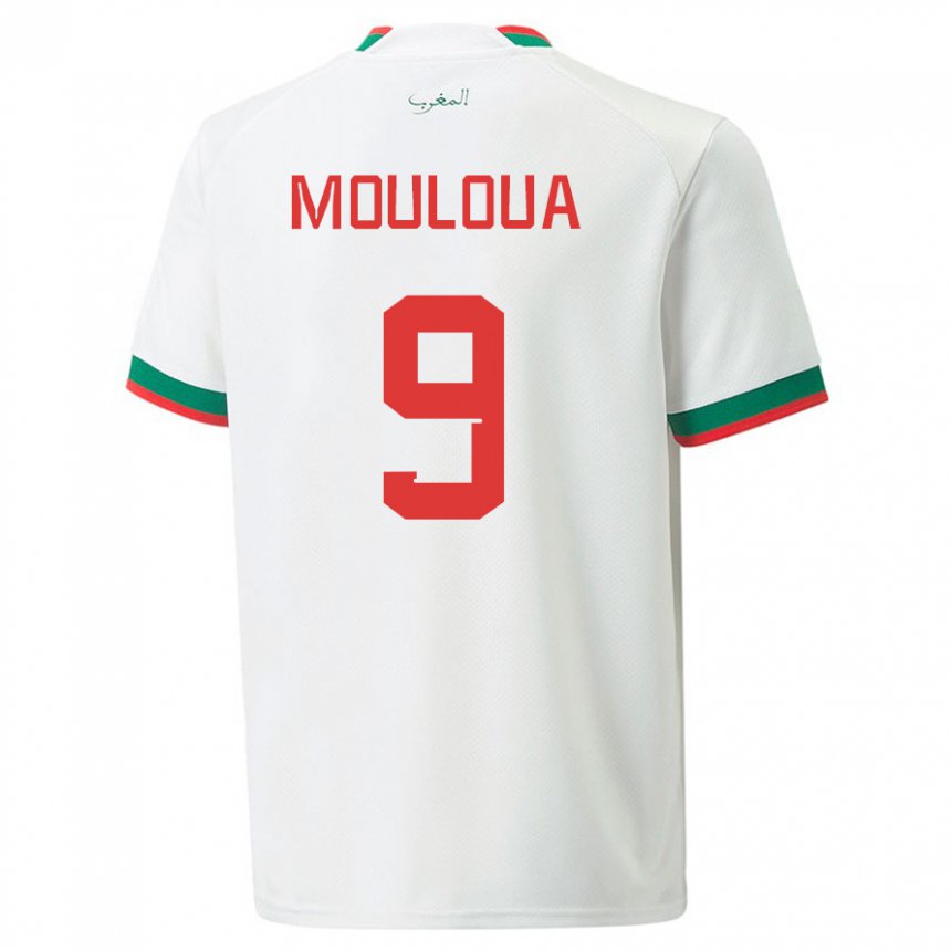 Pánské Marocká Ayoub Mouloua #9 Bílý Daleko Hráčské Dresy 22-24 Dres