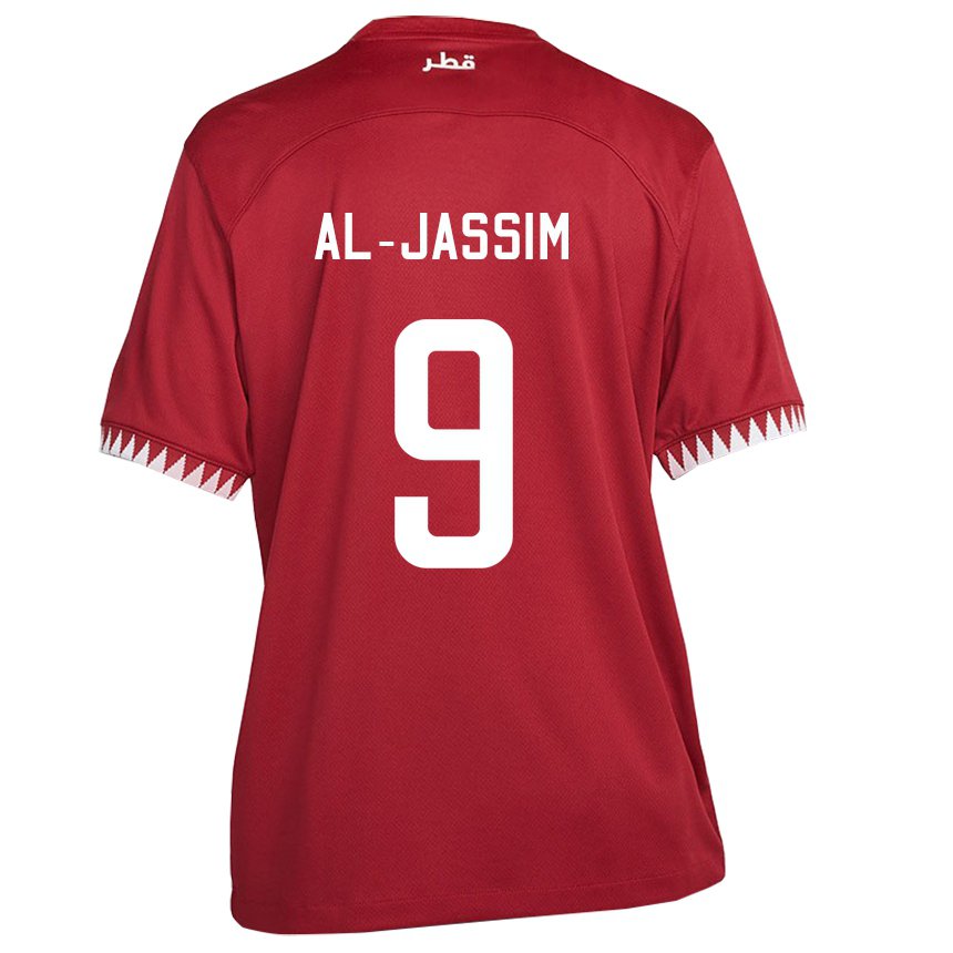 Dámské Katarská Kholoud Al Jassim #9 Kaštanová Domů Hráčské Dresy 22-24 Dres