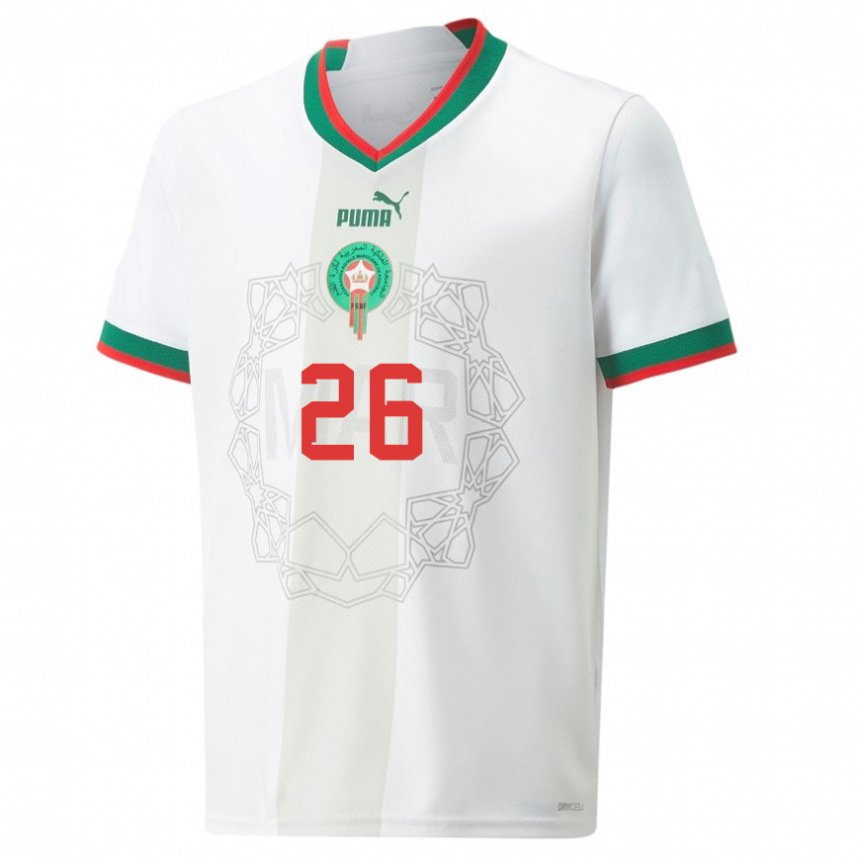 Dámské Marocká Taha Alachbili #26 Bílý Daleko Hráčské Dresy 22-24 Dres